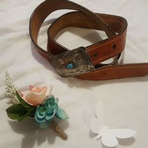 Sterling and turquoise belt buckle